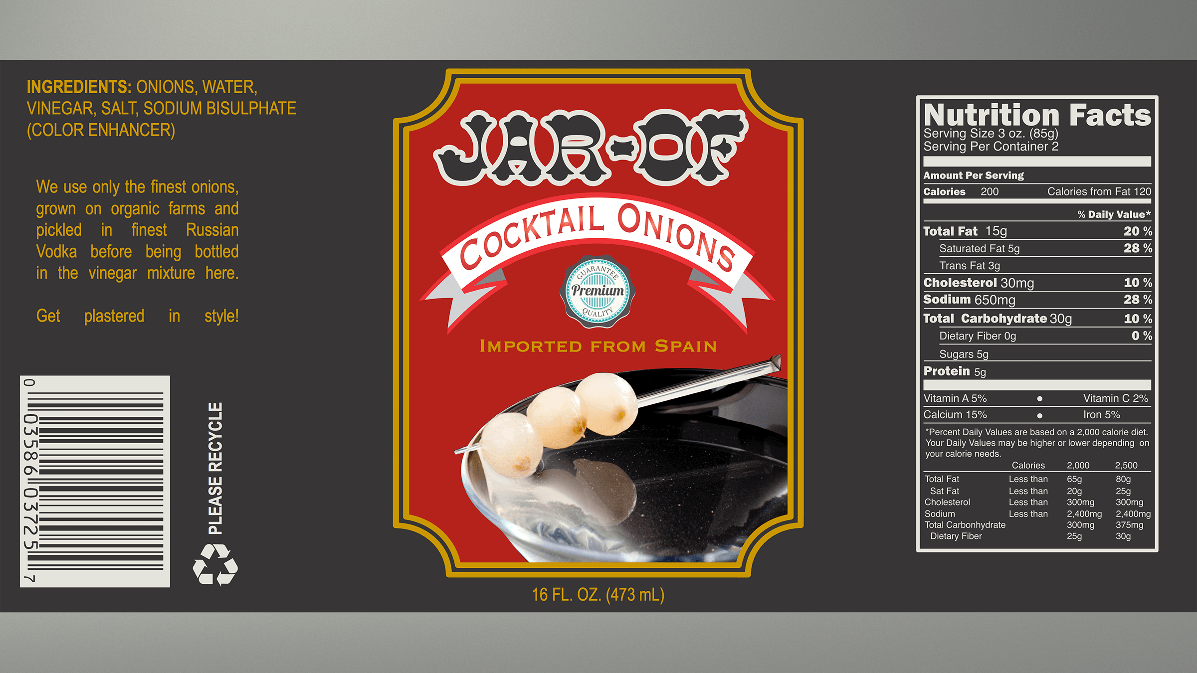 Sleepy Hollow: Cocktail Onion Jar